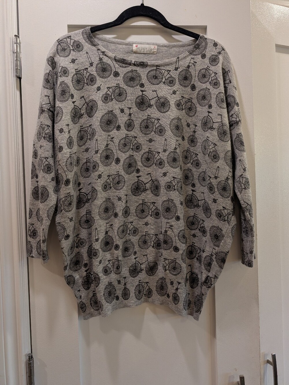 Novelty Print Cycling Sweater,L